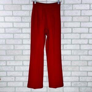 St. John Collection Santana Knit High Waist Straight Leg Pants in Red Size 2